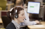 Photograph of a telephone operator at Community Legal Advice